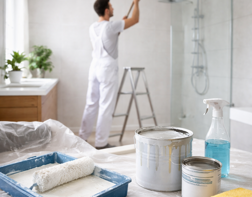 צביעת תקרת אמבטיה